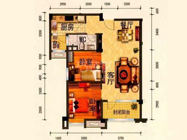 华润橡树湾82平米现代简约风格设计方案