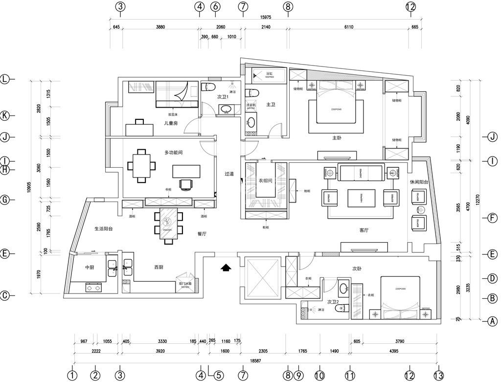 伴景湾230平米新中式风格设计方案